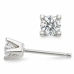 2 x 0,50 ct lab grown diamant solitaire oorbel in 14 karaat witgoud met lab grown diamant 