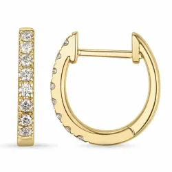12 mm creool in 14 karaat goud met lab grown diamant 