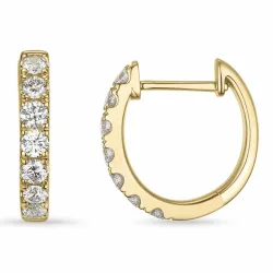 14 mm creool in 14 karaat goud met lab grown diamant 