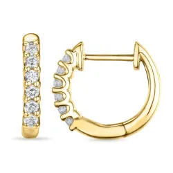 13 mm creool in 14 karaat goud met lab grown diamant 