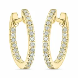 15 mm creool in 14 karaat goud met lab grown diamant 