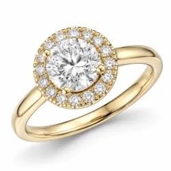 lab grown diamant ring in 14 karaat goud 1,0 ct 0,21 ct