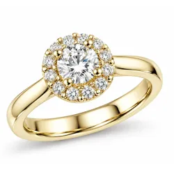 lab grown diamant ring in 14 karaat goud 0,50 ct 0,23 ct