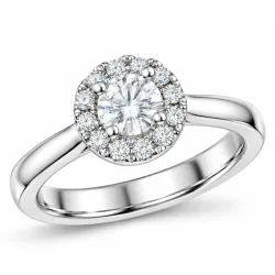 lab grown diamant ring in 14 karaat witgoud 0,50 ct 0,23 ct