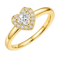 hart lab grown diamant ring in 14 karaat goud 0,24 ct 0,08 ct
