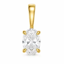 0,30 ct lab grown diamant solitaire hanger in 14 caraat goud 0,30 ct