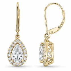 oorbellen in 14 karaat goud met lab grown diamant (CVD) en lab grown diamant (CVD) 