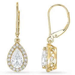 oorbellen in 14 karaat goud met lab grown diamant en lab grown diamant 