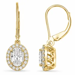 oorbellen in 14 karaat goud met lab grown diamant (CVD) en lab grown diamant 