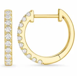 14 mm creool in 14 karaat goud met lab grown diamant 
