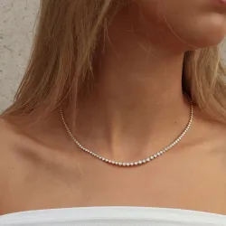 42 cm lab grown diamant ketting in 14 caraat goud 5,76 ct