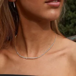 42 cm lab grown diamant ketting in 14 caraat goud 5,76 ct