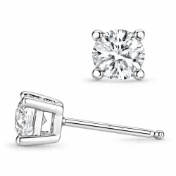 2 x 0,40 ct lab grown diamant witgoud solitaire oorbel in 14 karaat witgoud met lab grown diamant 