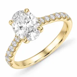 ovale lab grown diamant ring in 14 karaat goud 2,0 ct 0,29 ct
