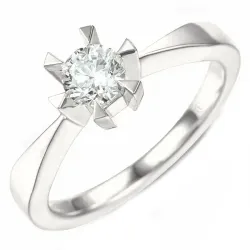 1,00 ct lab grown diamant solitaire ring in 14 karaat witgoud 1,0 ct