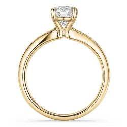 ovale lab grown diamant solitaire ring in 14 karaat goud 2,0 ct