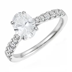 lab grown diamant ring in 14 karaat witgoud 1,0 ct 0,34 ct
