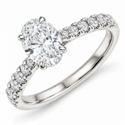 lab grown diamant ring in 14 karaat witgoud 1,0 ct 0,34 ct