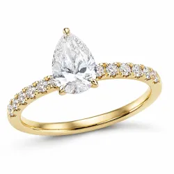 lab grown diamant goud ring in 14 karaat goud 1,0 ct 0,26 ct