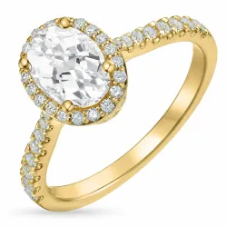 ovale lab grown diamant ring in 14 karaat goud 1,0 ct 0,33 ct