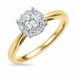 lab grown diamant ring in 14 karaat goud-en witgoud 0,30 ct 0,22 ct