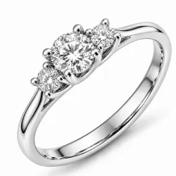 lab grown diamant ring in 14 karaat witgoud 0,30 ct 0,10 ct