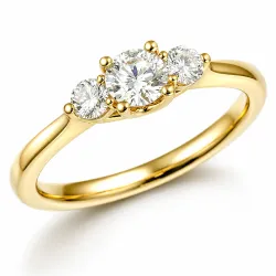lab grown diamant ring in 14 karaat goud 0,25 ct 0,16 ct