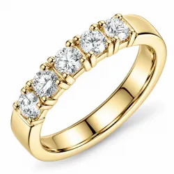 lab grown diamant mémoire ring in 14 karaat goud 5 x 0,10 ct