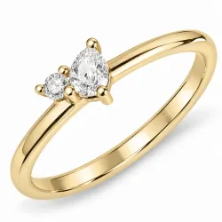 lab grown diamant ring in 14 karaat goud 0,12 ct 0,04 ct