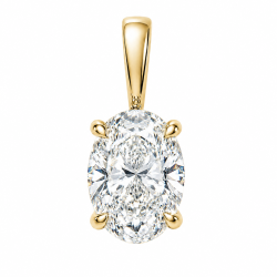 1,00 ct lab grown diamant solitaire hanger in 14 caraat goud 1,0 ct