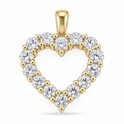 hart lab grown diamant hanger in 14 caraat goud 1,3 ct
