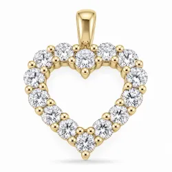 hart lab grown diamant hanger in 14 caraat goud 1,72 ct