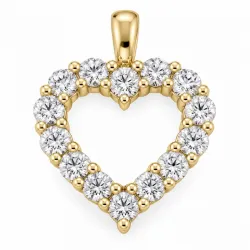hart lab grown diamant hanger in 14 caraat goud 2,05 ct