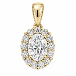 lab grown diamant hanger in 14 caraat goud 0,46 ct 0,26 ct