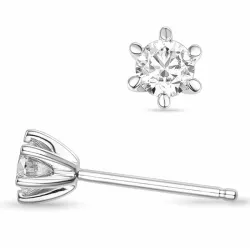 2 x 0,30 ct lab grown diamant solitaire oorbel in 14 karaat witgoud met lab grown diamant 