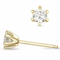 2 x 0,40 ct lab grown diamant solitaire oorbel in 14 karaat goud met lab grown diamant 