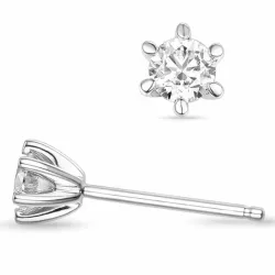 2 x 0,40 ct lab grown diamant solitaire oorbel in 14 karaat witgoud met lab grown diamant 