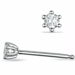 2 x 0,20 ct lab grown diamant solitaire oorbel in 14 karaat witgoud met lab grown diamant