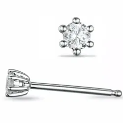 2 x 0,30 ct lab grown diamant solitaire oorbel in 14 karaat witgoud met lab grown diamant 