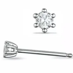 2 x 0,40 ct lab grown diamant solitaire oorbel in 14 karaat witgoud met lab grown diamant 