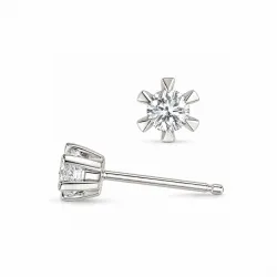 2 x 0,10 ct lab grown diamant solitaire oorbel in 14 karaat witgoud met lab grown diamant 
