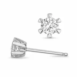 2 x 0,20 ct lab grown diamant solitaire oorbel in 14 karaat witgoud met lab grown diamant 