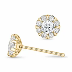 oorsteker in 14 karaat goud met lab grown diamant 