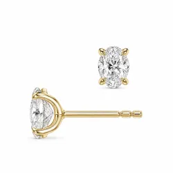 2 x 0,20 ct lab grown diamant solitaire oorbel in 14 karaat goud met lab grown diamant (CVD) 