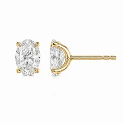 2 x 0,20 ct lab grown diamant solitaire oorbel in 14 karaat goud met lab grown diamant (CVD) 