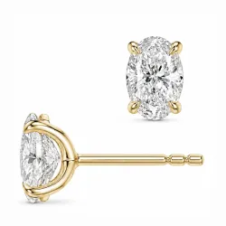 2 x 0,40 ct lab grown diamant solitaire oorbel in 14 karaat goud met lab grown diamant (CVD) 