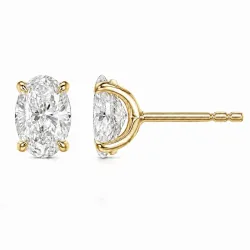 2 x 0,40 ct lab grown diamant solitaire oorbel in 14 karaat goud met lab grown diamant (CVD) 