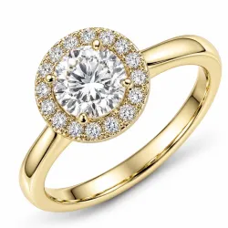 lab grown diamant ring in 14 karaat goud 1,0 ct 0,21 ct