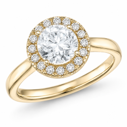 lab grown diamant ring in 14 karaat goud 1,0 ct 0,21 ct