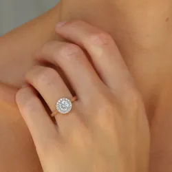 lab grown diamant ring in 14 karaat goud 1,0 ct 0,21 ct